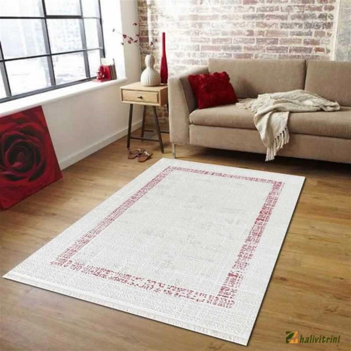 Efsane Halı Ihlara HR010065 Krem 11 mm Akrilik Silinebilir Yıkanabilir Orta Kaymaz Dikdörtgen Makine Dokuma Salon Halısı 180x180 cm