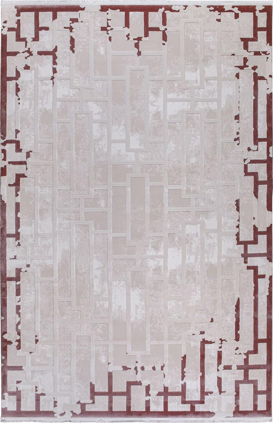 Kreasyon Halı Elkenz 7563 Bej 12 mm Akrilik Yalıtıma Yardımcı Yıkanabilir İnce Kaymaz Pamuk Taban Dikdörtgen Makine Dokuma Salon Halısı 120x180 cm