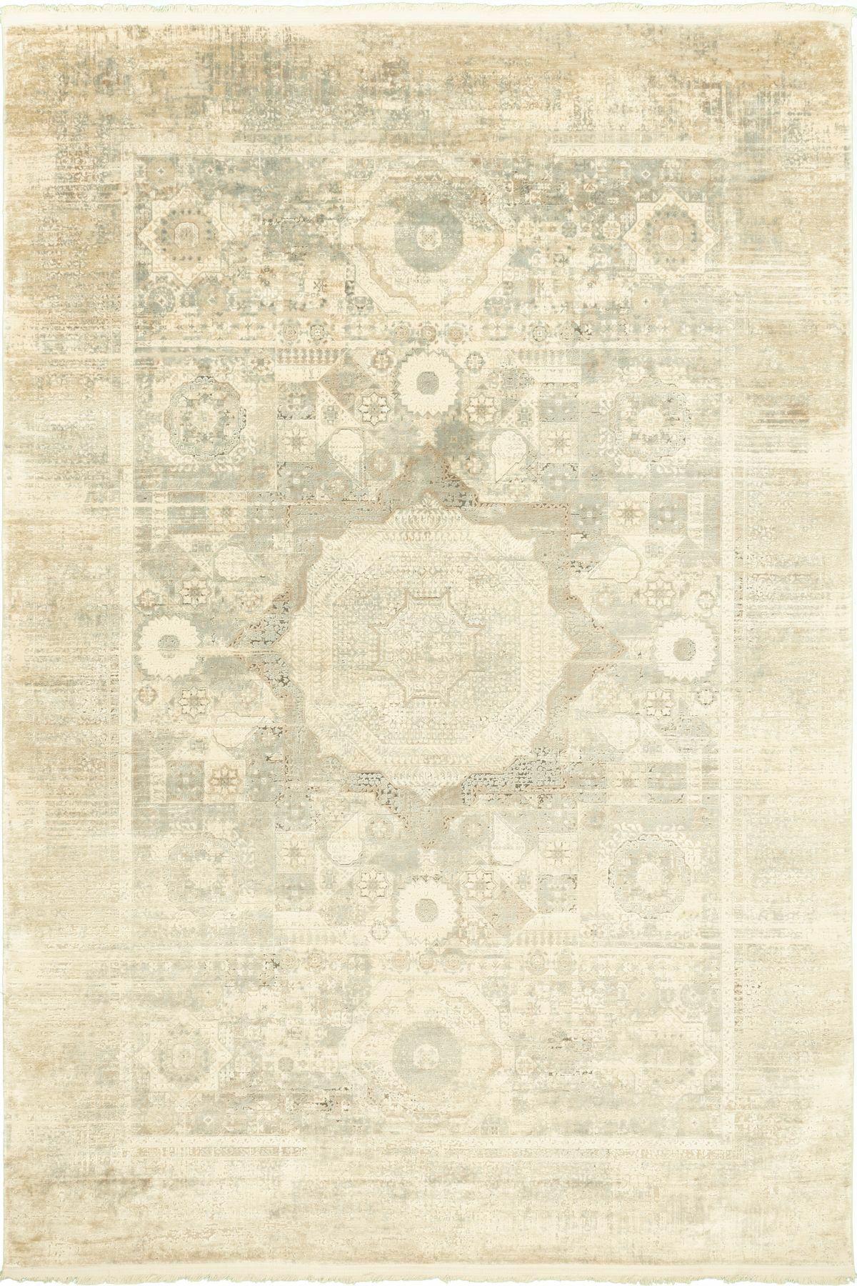 La Boutique Bonneval BV01 Krem 10 mm Bambu Toz tutmaz Yıkanabilir İnce Kaymaz Dikdörtgen Makine Dokuma Salon Halısı 80x500 cm