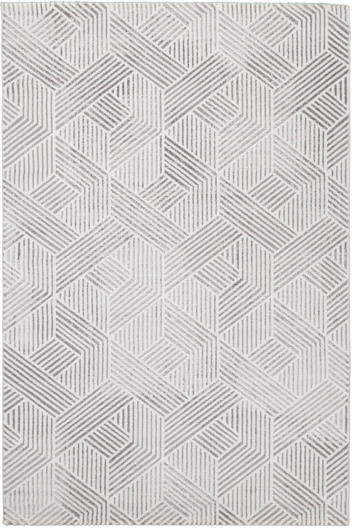 Dinarsu Adora 36381 Krem 10 mm Akrilik Antibakteriyel Yıkanabilir Orta Kaymaz Jüt Taban Dikdörtgen Makine Dokuma Salon Halısı 120x200 cm