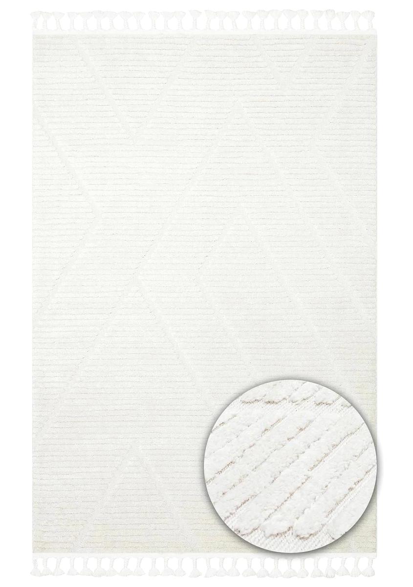 Eko Halı Terazzo TRZ08 Krem 12 mm Polyester Silinebilir Yıkanabilir Kalın Kaymaz Dikdörtgen Makine Dokuma Oturma Odası-Salon Halısı 180x250 cm