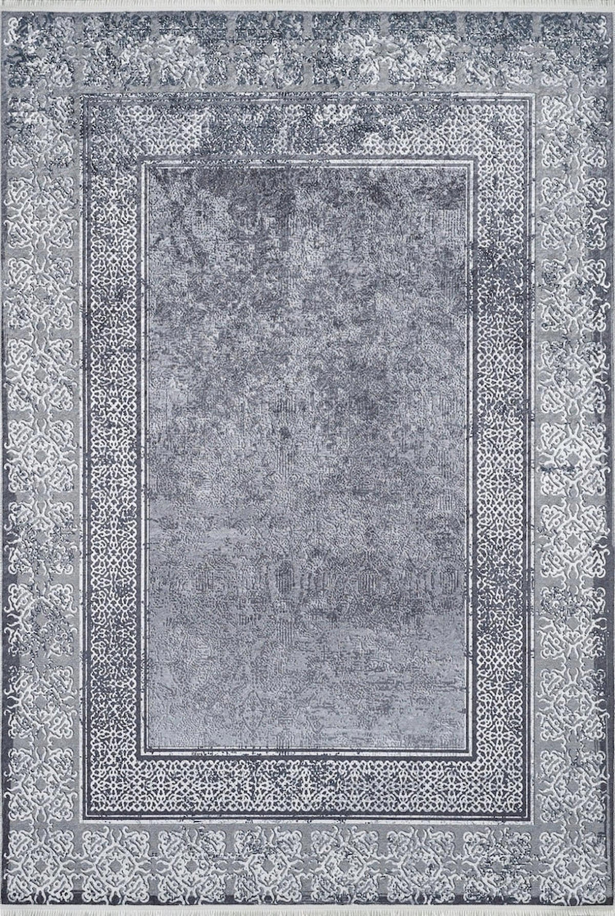 Halı Atölyesi HA408 Gri 5.5 mm Pamuk Toz Tutmaz Yıkanabilir İnce Kaymaz Dikdörtgen Makine Dokuma Salon Halısı 100x180 cm