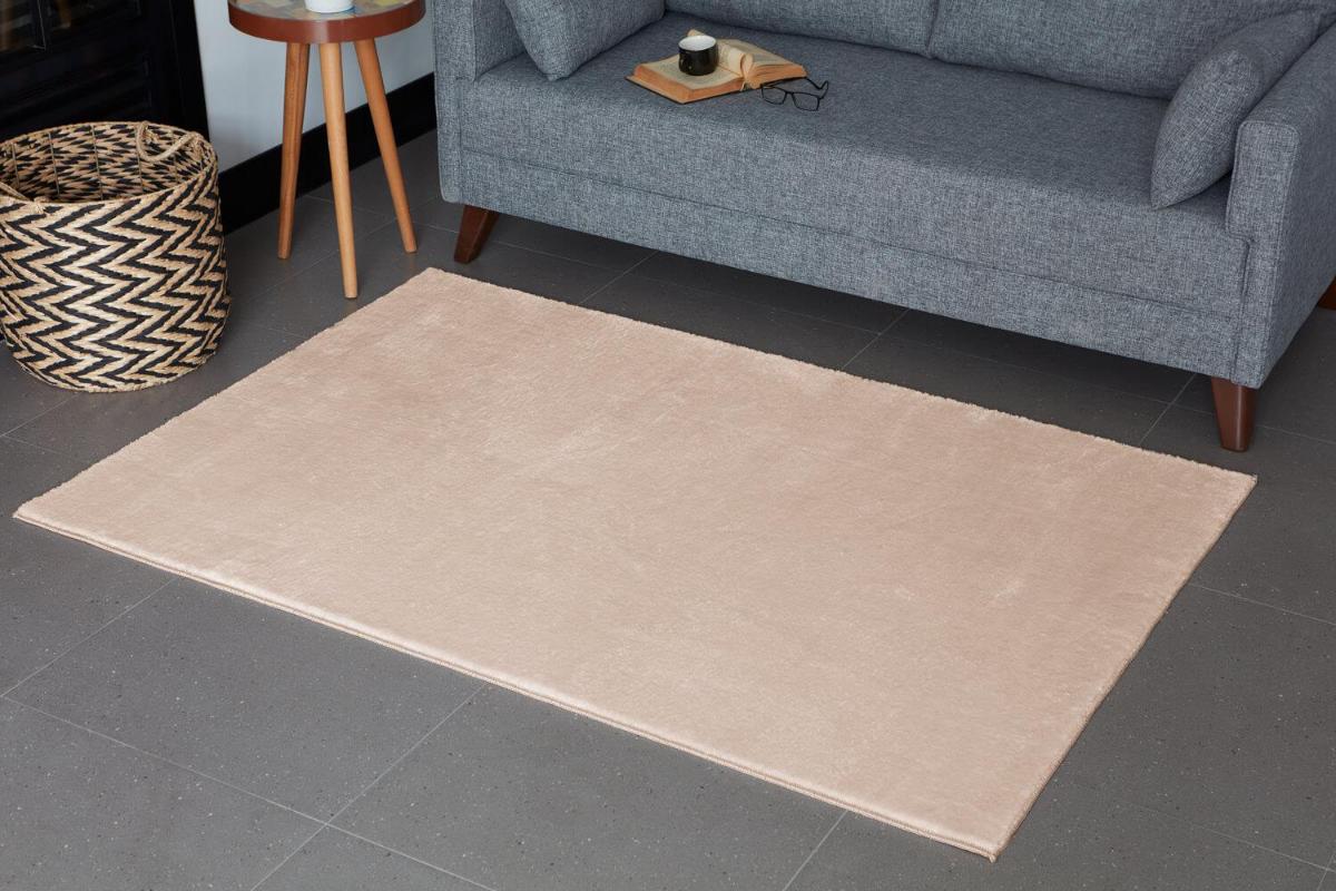 Nivemes Home Pembe Pamuk Yıkanabilir İnce Kaymaz Jüt Taban Dikdörtgen Makine Dokuma Salon Halısı 80x150 cm