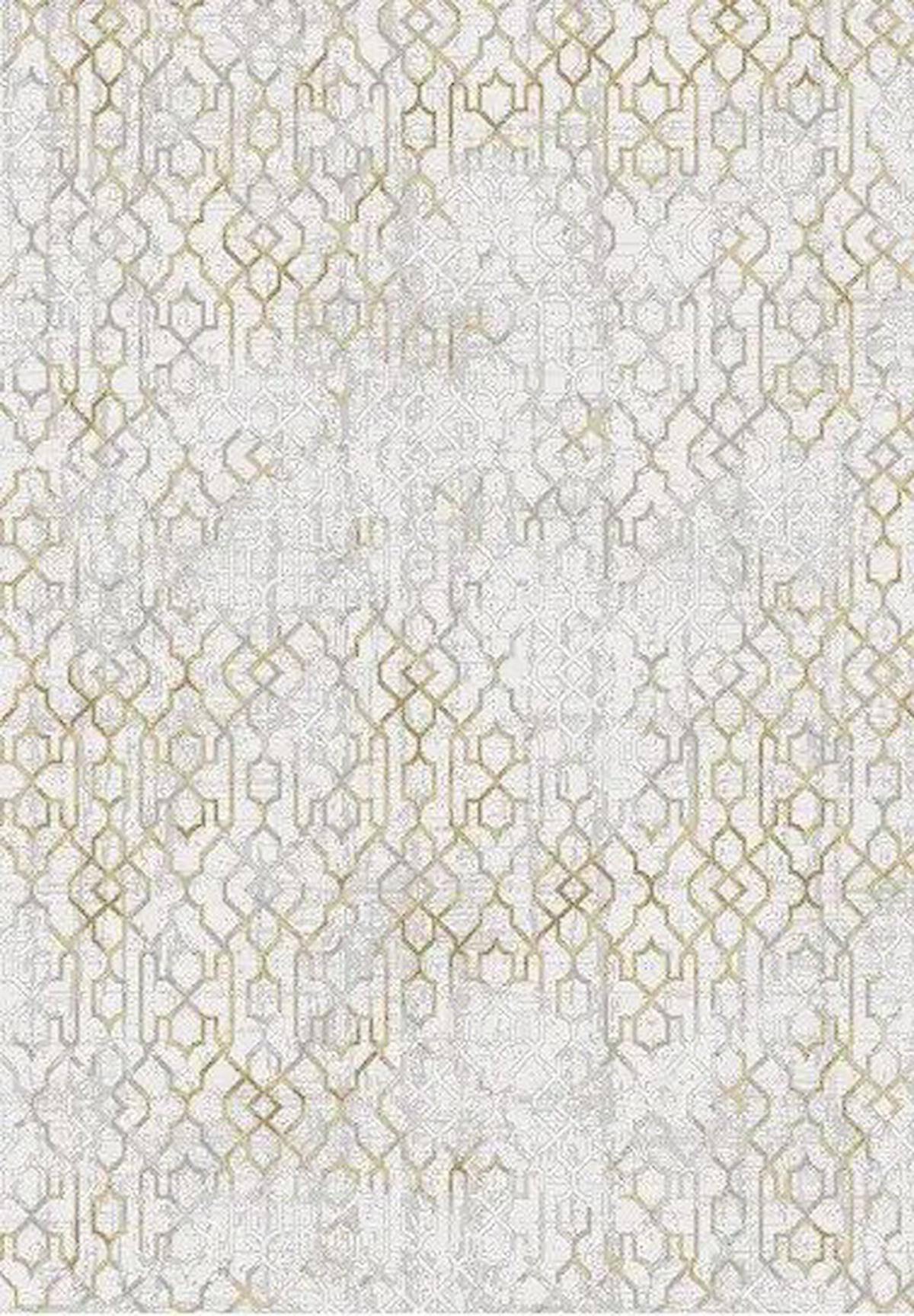 Kreasyon Halı A0233 Krem 9 mm Akrilik Yıkanabilir Kalın Pamuk Taban Dikdörtgen Makine Dokuma Salon Halısı 160x230 cm