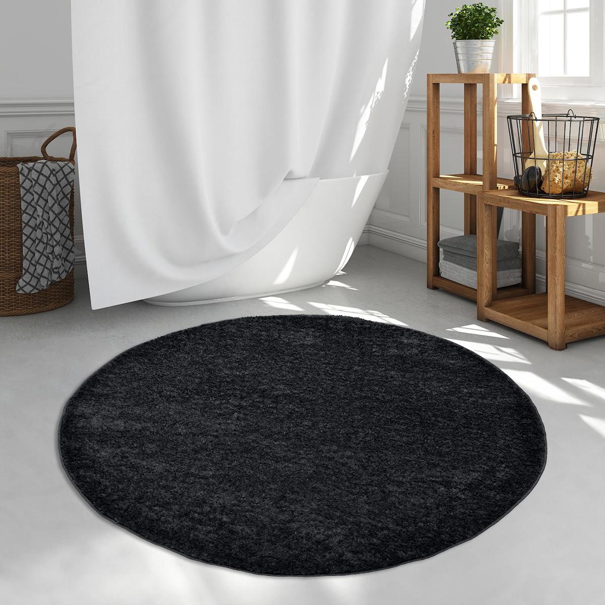 Giza Home F009O Gri 20 mm Polyester Antibakteriyel Yıkanabilir Kalın Kaymaz Yuvarlak Makine Dokuma Salon Halısı 120x180 cm