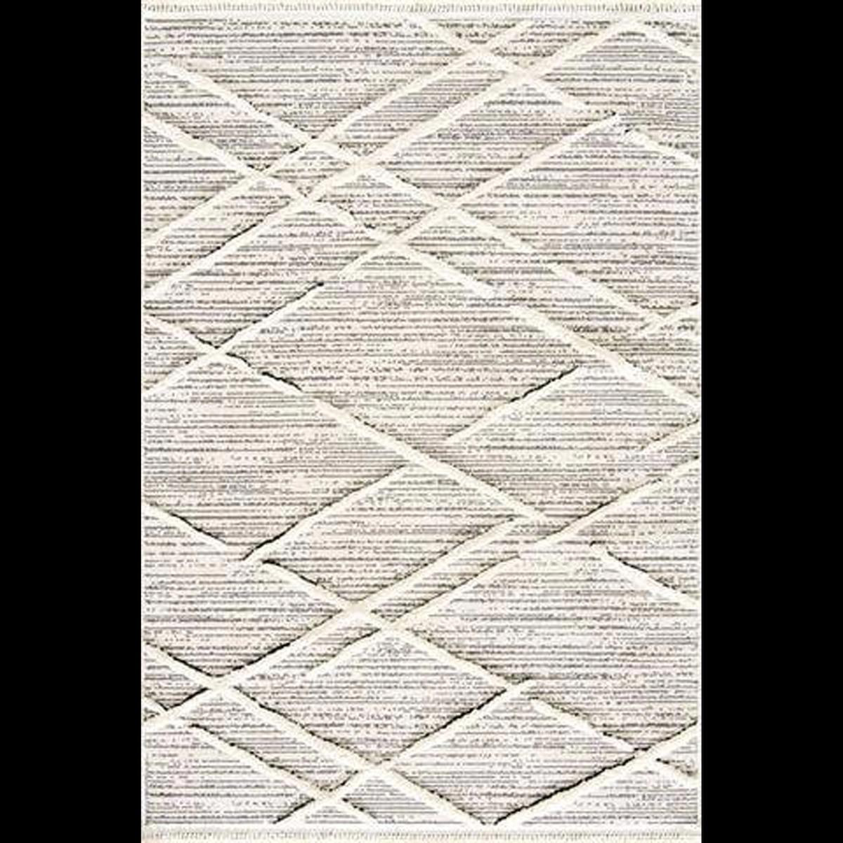 Hoom Rugs Step 2204 Gri 10 mm Polipropilen Antialerjenik Kalın Kaymaz Pamuk Taban Dikdörtgen Makine Dokuma Salon Halısı 200x300 cm