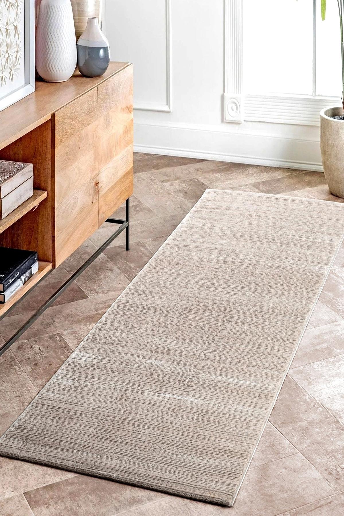 Şehrazat Home Lima 1050 Bej 10 mm Polyester Antialerjenik Yıkanabilir İnce Kaymaz Taban Dikdörtgen Makine dokuma Çocuk Odası-Oturma Odası-Salon Halısı 160x230 cm
