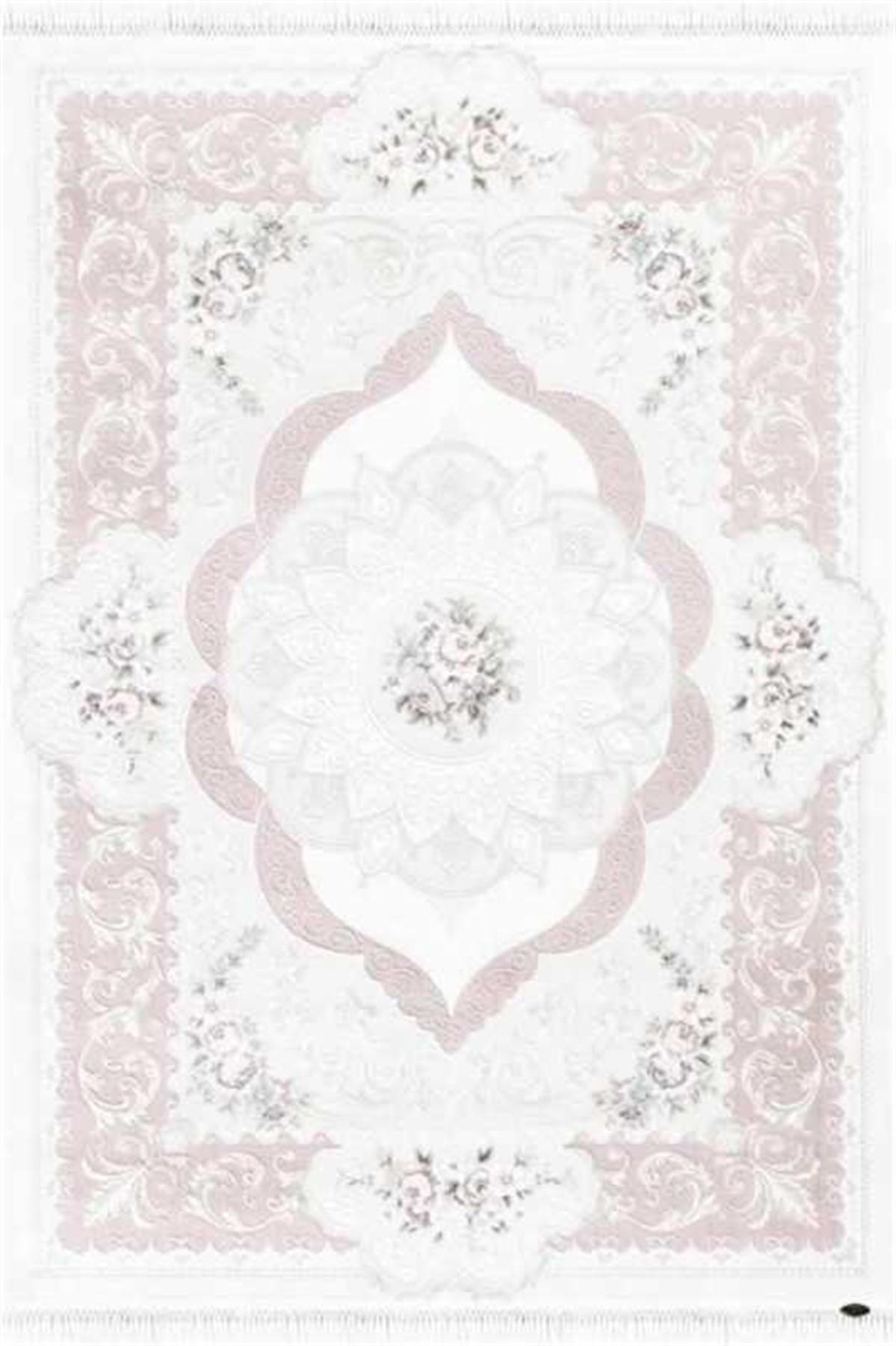 Dinarsu Kapadokya 15823 Pembe 11 mm Akrilik Silinebilir Yıkanabilir Orta Kaymaz Dikdörtgen Makine Dokuma Oturma Odası Halısı 160x230 cm