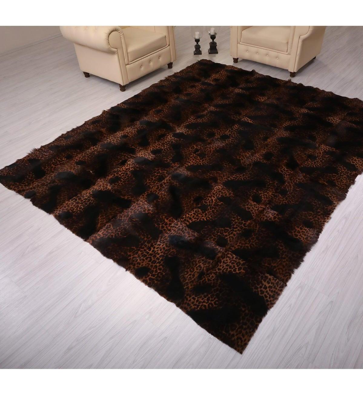 Leatinn Çok Renkli 10 mm Deri Antibakteriyel Yıkanabilir İnce Kaymaz Dikdörtgen Makine Dokuma Salon Halısı 100x150 cm