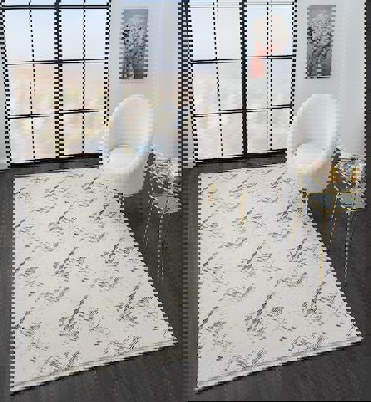 Çam Halı Mona VS008G Antrasit 11 mm Polyester Silinebilir Yıkanabilir Orta Dikdörtgen Makine Dokuma Salon Halısı