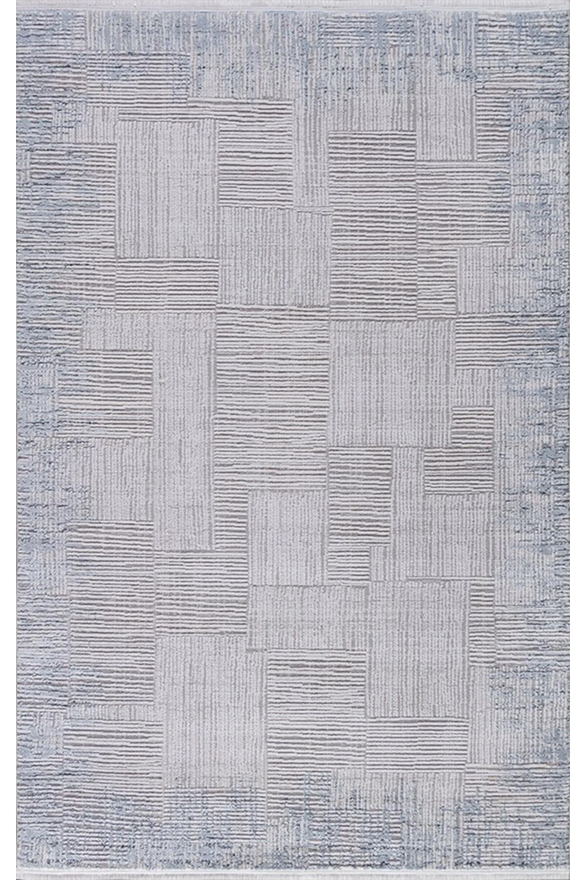 Merinos  Diyez 64256 Gri 9 mm Akrilik Yıkanabilir İnce Kaymaz Dikdörtgen Makine Dokuma Salon Halısı 160x350 cm