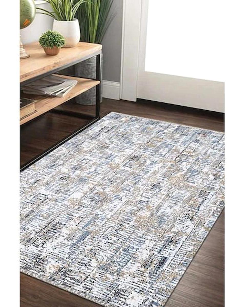 Atlas Halı Vage VQ06B Krem 0.6 mm Akrilik Yıkanabilir İnce Kaymaz Jüt Taban Dikdörtgen Makine Dokuma Salon Halısı 80x300 cm