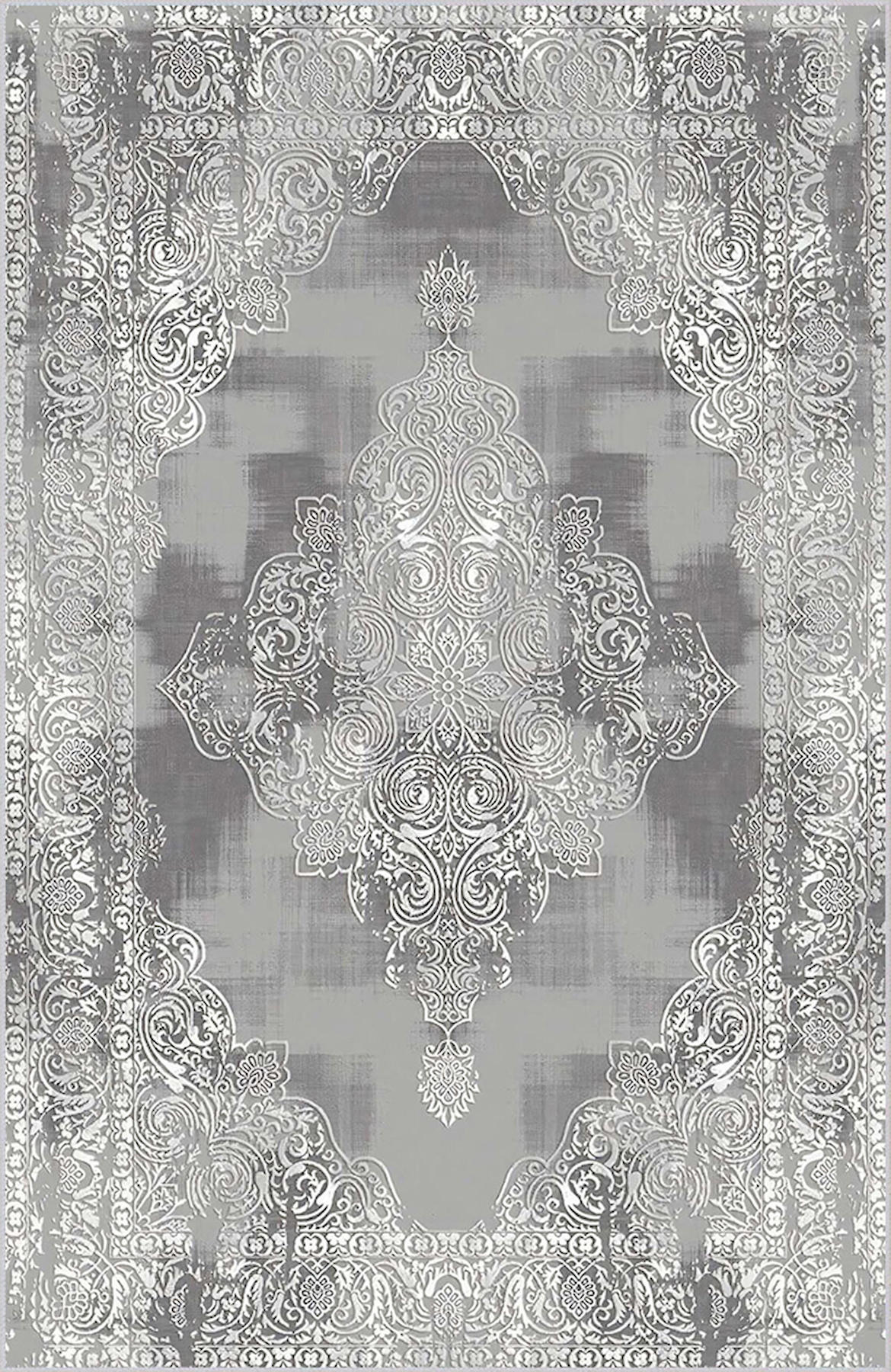 Rovigo Home RVG0463 Gri 8 mm Polyester Leke Tutmaz-Toz Tutmaz Yıkanabilir İnce Kaymaz Dot Taban Dikdörtgen Makine Dokuma Salon Halısı 80x300 cm