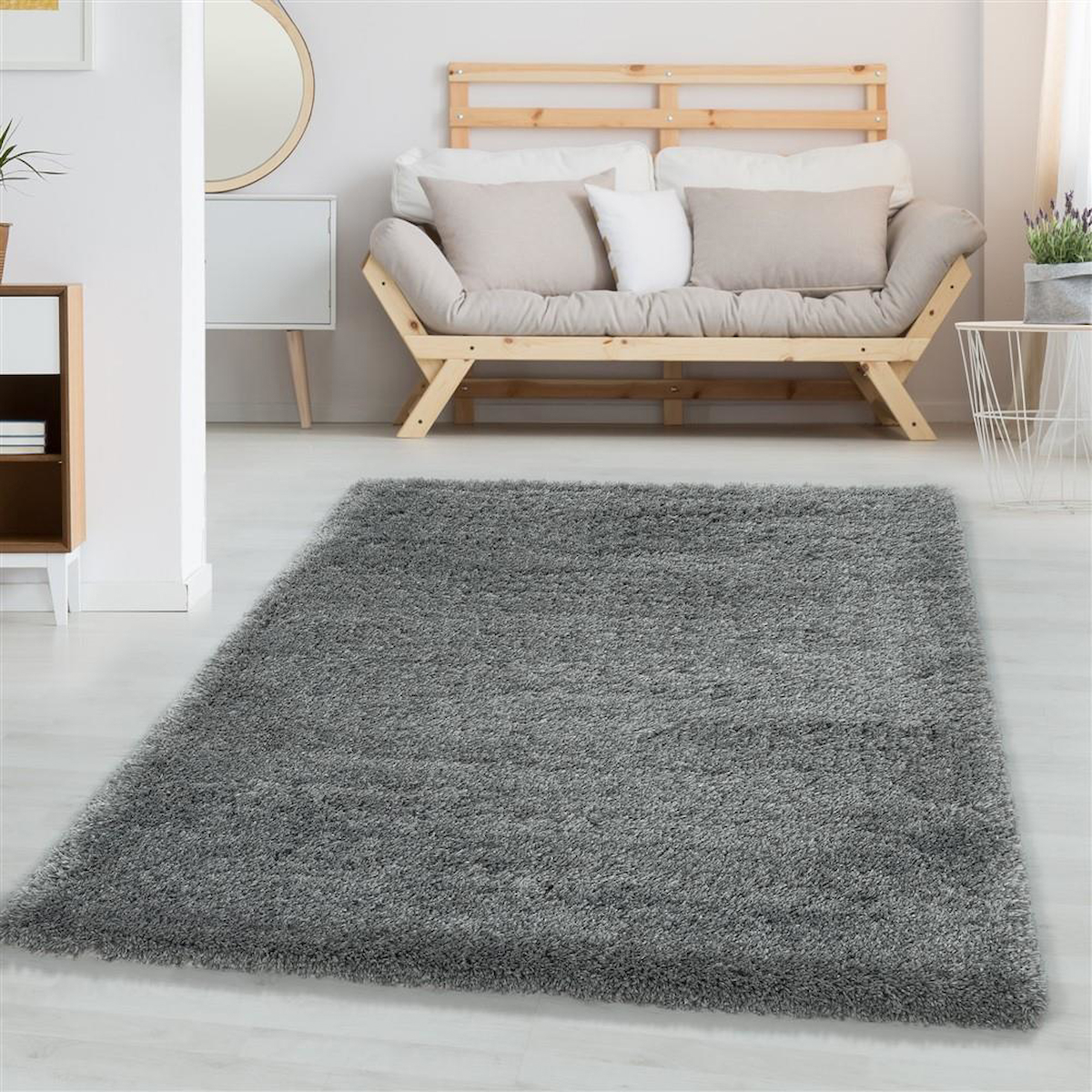 Carpettex Gri 30 mm Polipropilen Antialerjenik Kalın Kaymaz Jüt Taban Dikdörtgen Makine Dokuma Çocuk Odası-Salon Halısı 200x290 cm