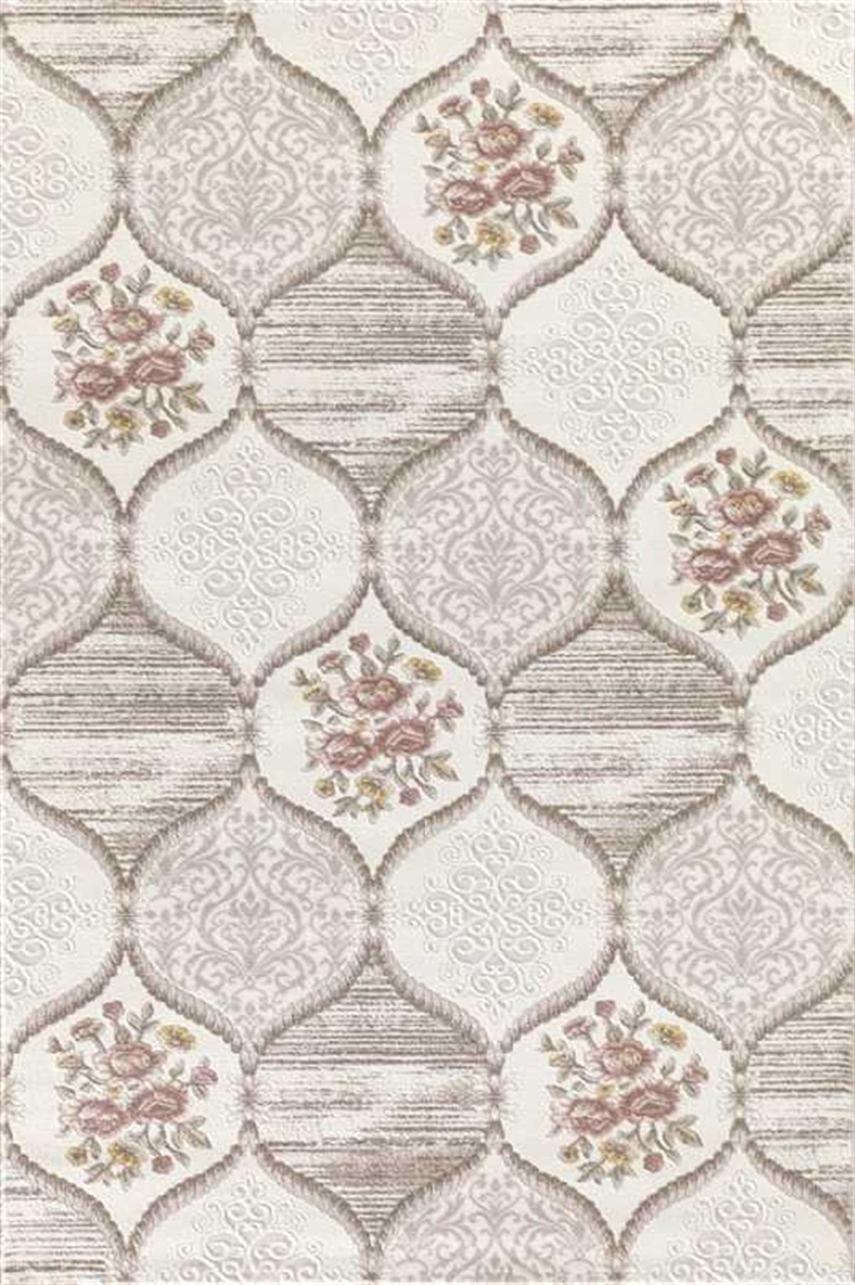 Merinos Resital RS014 Pembe 12 mm Akrilik Yıkanabilir Kalın Kaymaz Dikdörtgen Makine Dokuma Salon Halısı 100x300 cm
