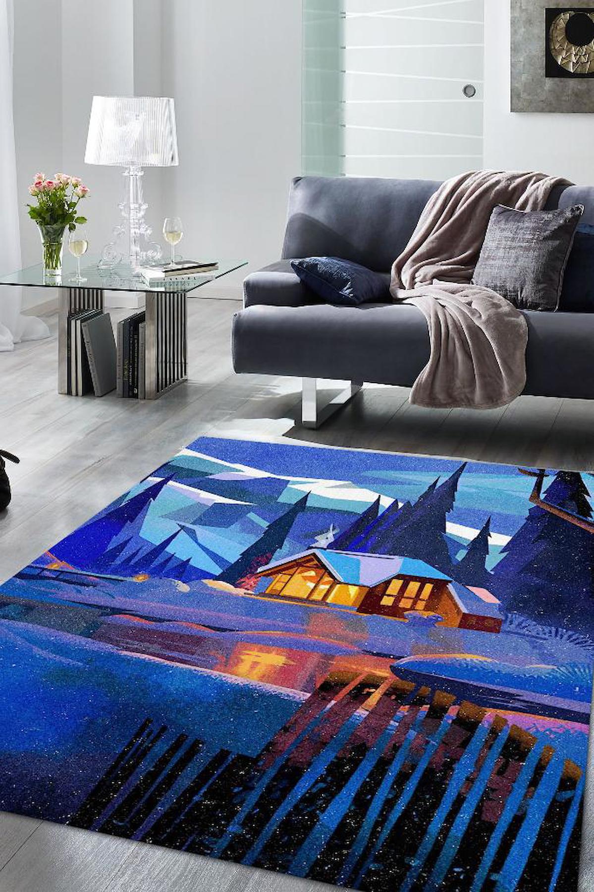 Homshtag Sıcak Yuva Krem 4 mm Pamuk Antistatik Yıkanabilir İnce Kaymaz Dikdörtgen Makine Dokuma Salon Halısı 200x300 cm