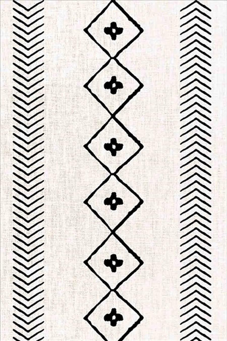 Kreasyon Halı Pandora 2766 Krem 5 mm Polyester Yıkanabilir Kalın Kaymaz Pamuk Taban Dikdörtgen Makine Dokuma Salon Halısı 120x200 cm