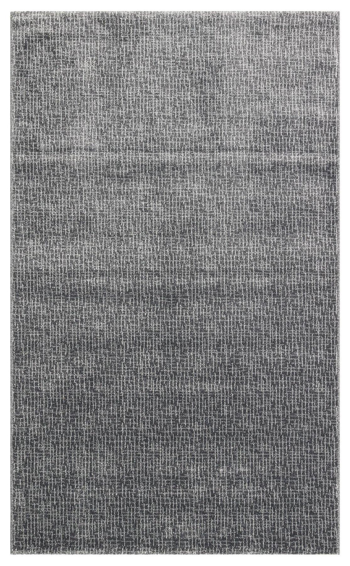 Eko Halı Lotto LT01 Gri 10 mm Silinebilir Yıkanabilir Orta Kaymaz Dikdörtgen Makine Dokuma Oturma Odası-Salon Halısı 80x120 cm