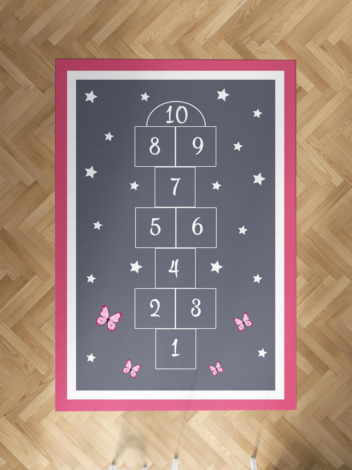 Mekta Home Seksekli Krem 10 mm Antibakteriyel Yıkanabilir İnce Kaymaz Dot Taban Dikdörtgen Makine Dokuma Çocuk Odası Halısı 40x70 cm