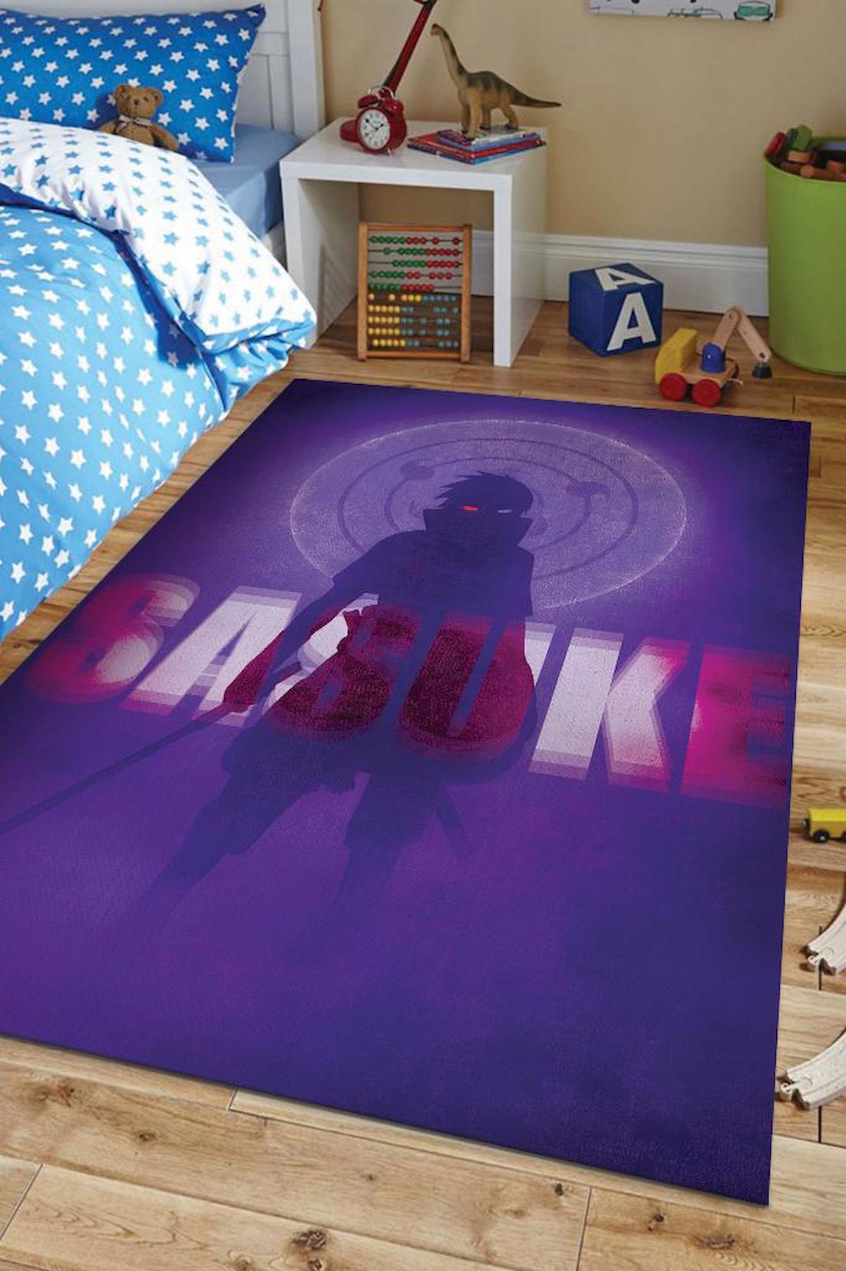 Homshtag Anime Çok Renkli 4 mm Pamuk Antistatik Yıkanabilir İnce Kaymaz Dikdörtgen Makine Dokuma Genç Odası Halısı 100x400 cm