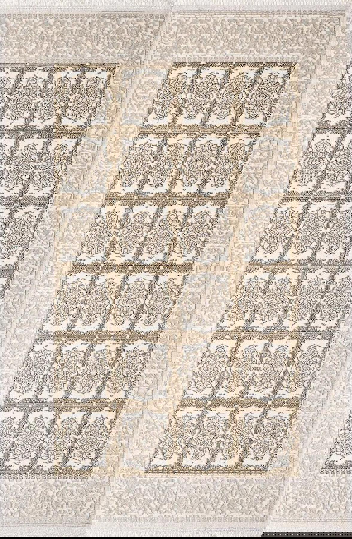 Pierre Cardin Prime JA02B Bej-Kahverengi 0.8 mm Akrilik Antibakteriyel Yıkanabilir İnce Kaymaz Dikdörtgen Makine Dokuma Salon Halısı 160x230 cm