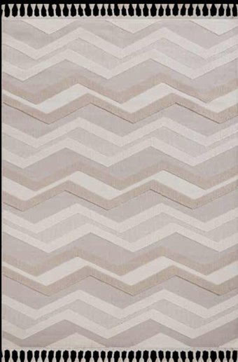 Flora Halı Harley 7094C Krem 6 mm Mikropolyester Silinebilir Yıkanabilir İnce Dikdörtgen Makine Dokuma Salon Halısı 160x230 cm