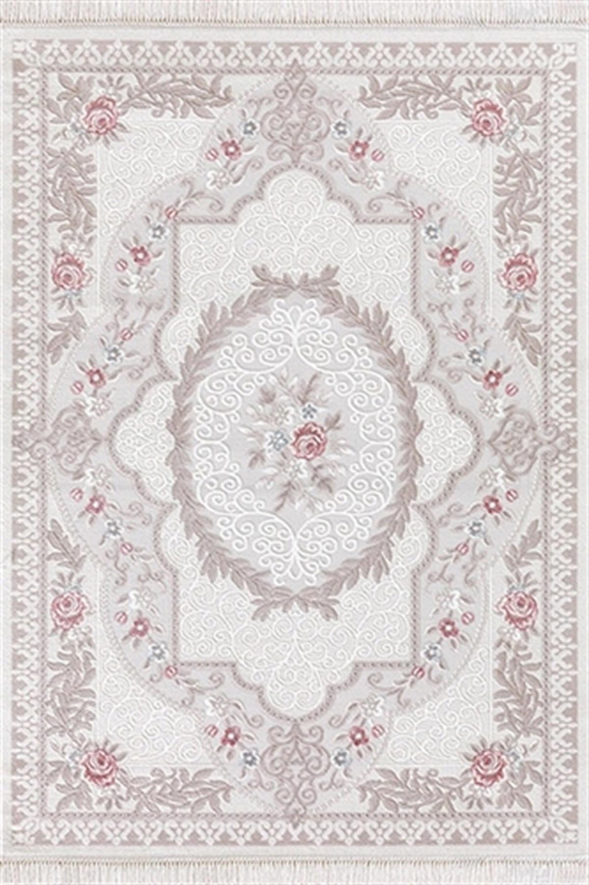 Efsane Halı Ihlara HR05 Pembe 11 mm Akrilik Silinebilir Yıkanabilir Orta Kaymaz Dikdörtgen Makine Dokuma Oturma Odası Halısı 180x180 cm