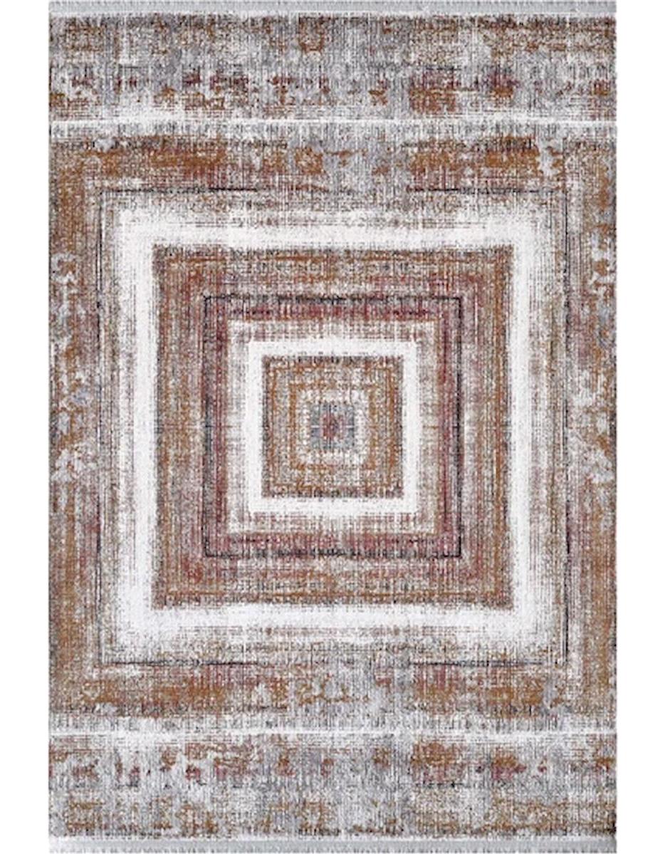 Royal Halı Elite QE08B Krem 7 mm Viskon Toz Tutmaz Yıkanabilir Kalın Kaymaz Lateks Taban Dikdörtgen Makine Dokuma Salon Halısı 160x230 cm