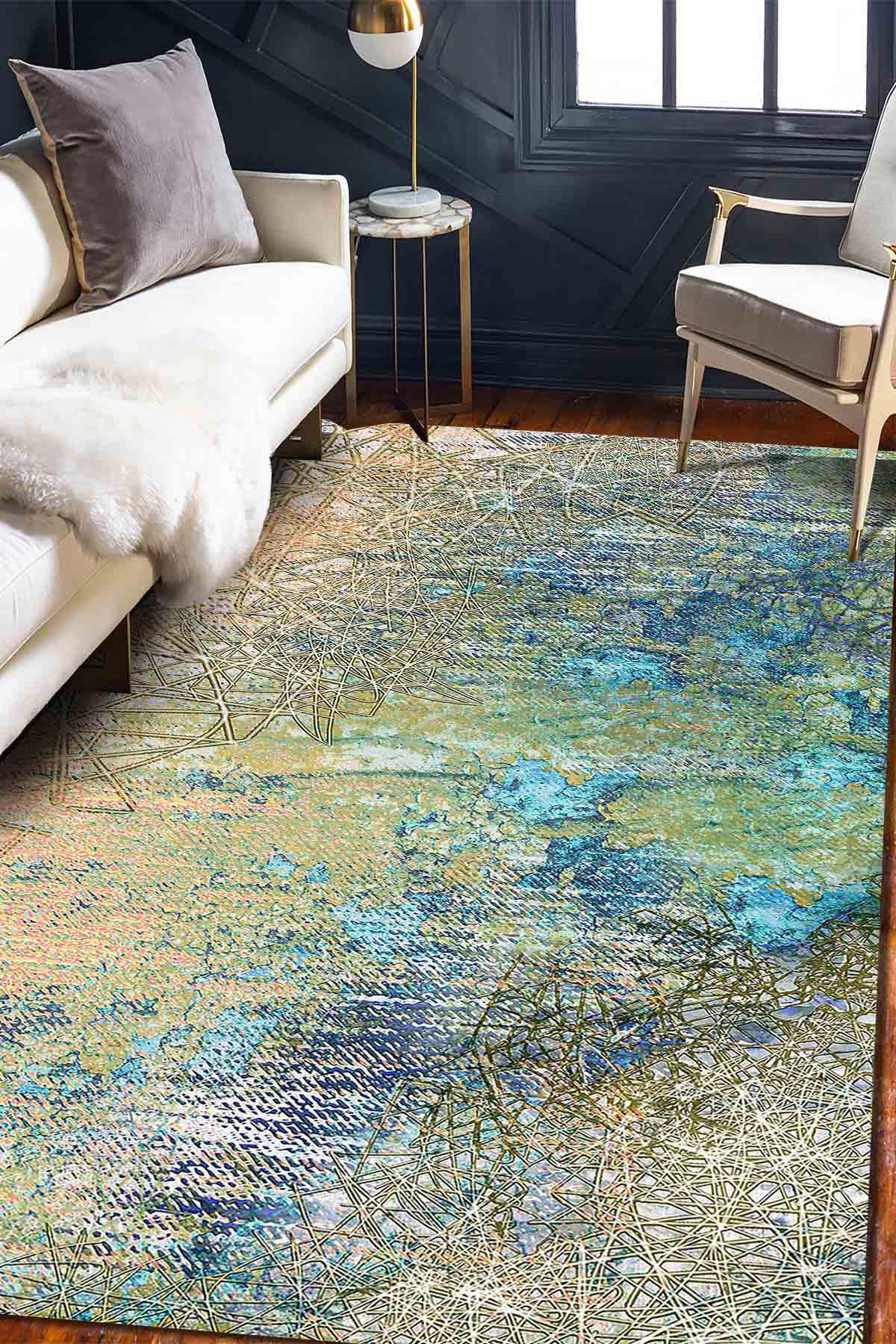 Latte Dizayn Rico Krem 0.5 mm Pamuk Antibakteriyel Yıkanabilir İnce Kaymaz Pamuk Taban Dikdörtgen Makine Dokuma Salon Halısı 200x290 cm