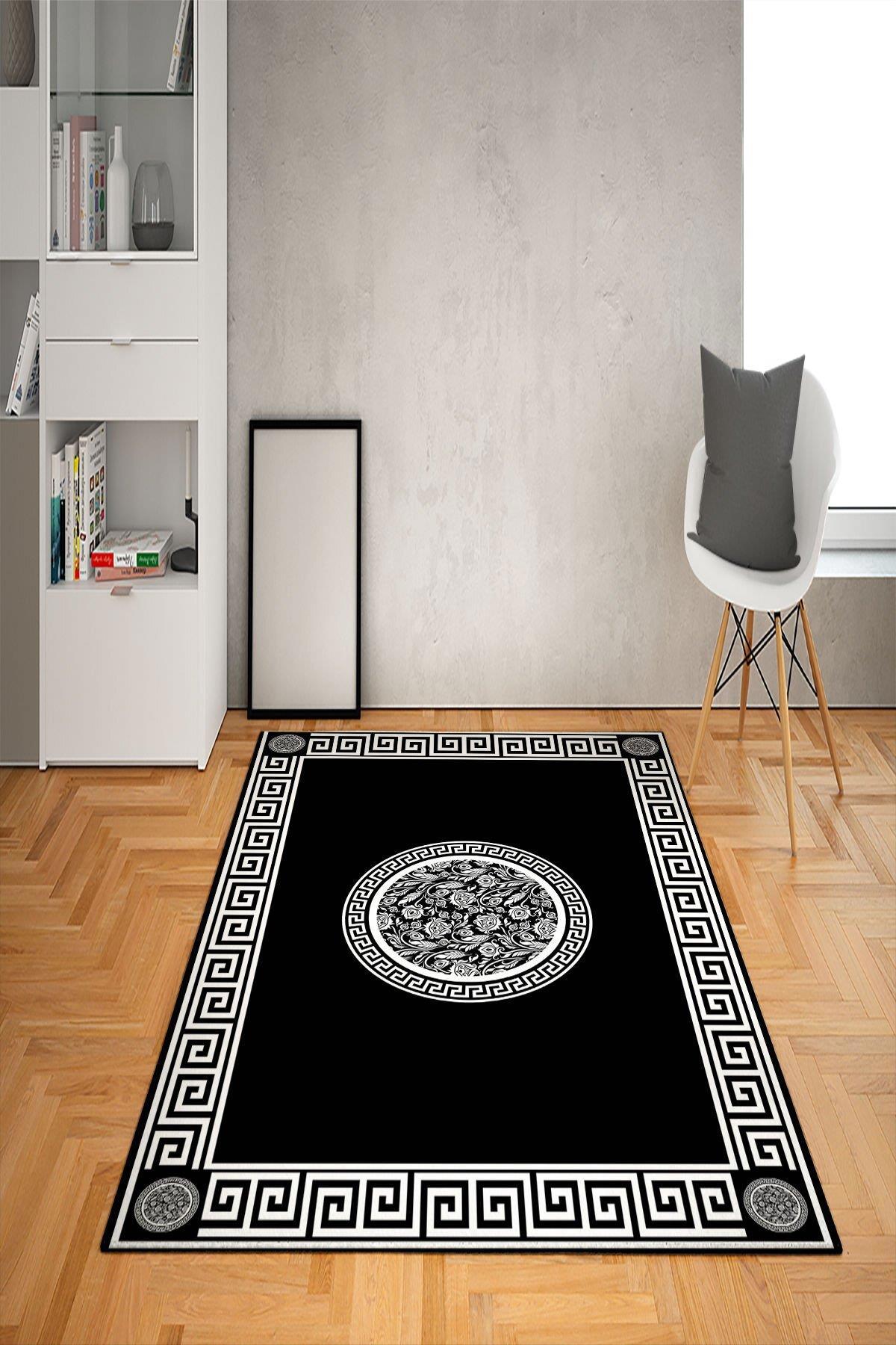 Doruklar Home Collection Krem 0.7 mm Polyester Antibakteriyel Yıkanabilir Kalın Kaymaz Taban Dikdörtgen Makine Dokuma Salon Halısı 160x235 cm