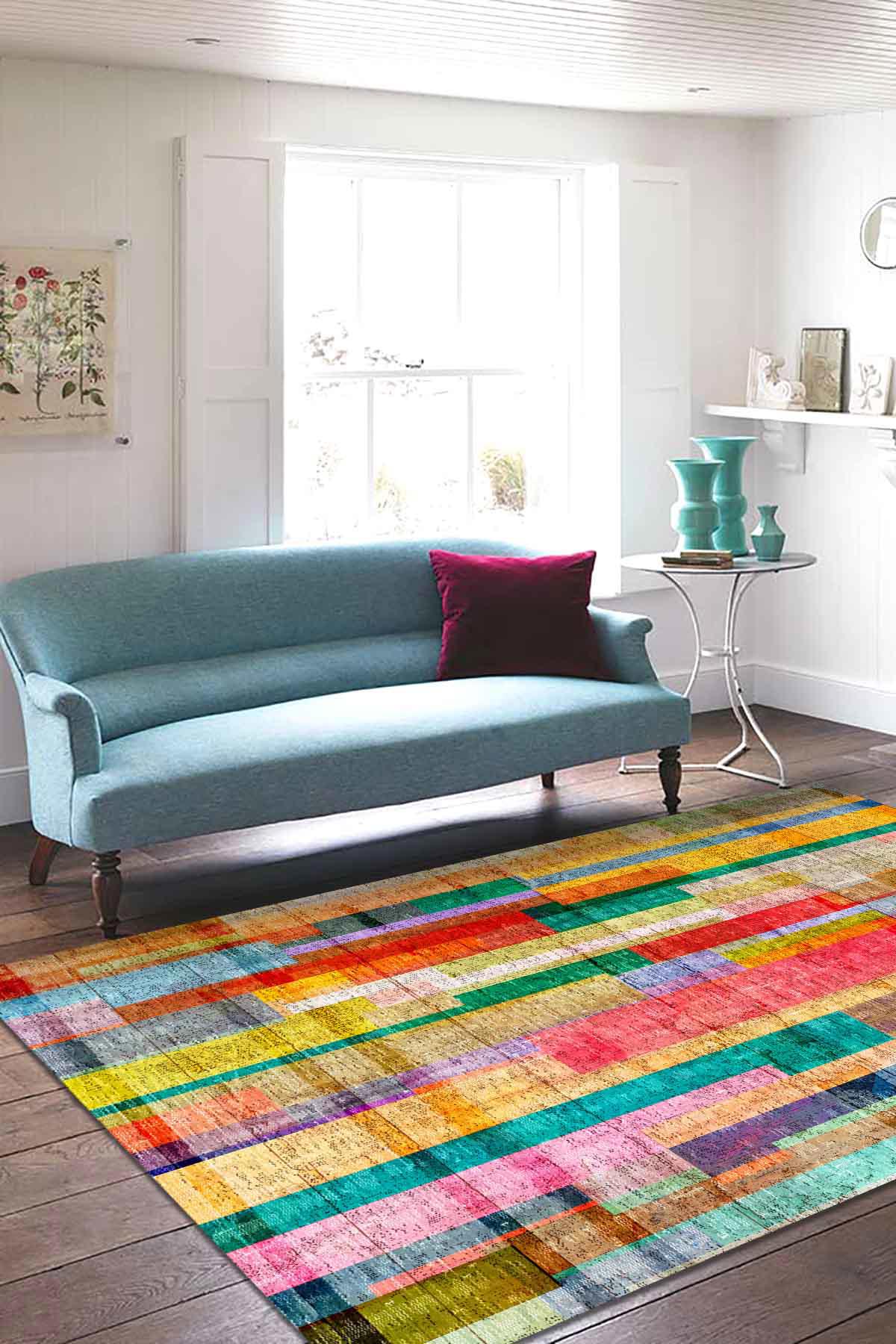 Latte Dizayn Ennar Krem 0.5 mm Pamuk Silinebilir Yıkanabilir Orta Kaymaz Dikdörtgen Makine Dokuma Salon Halısı 120x180 cm