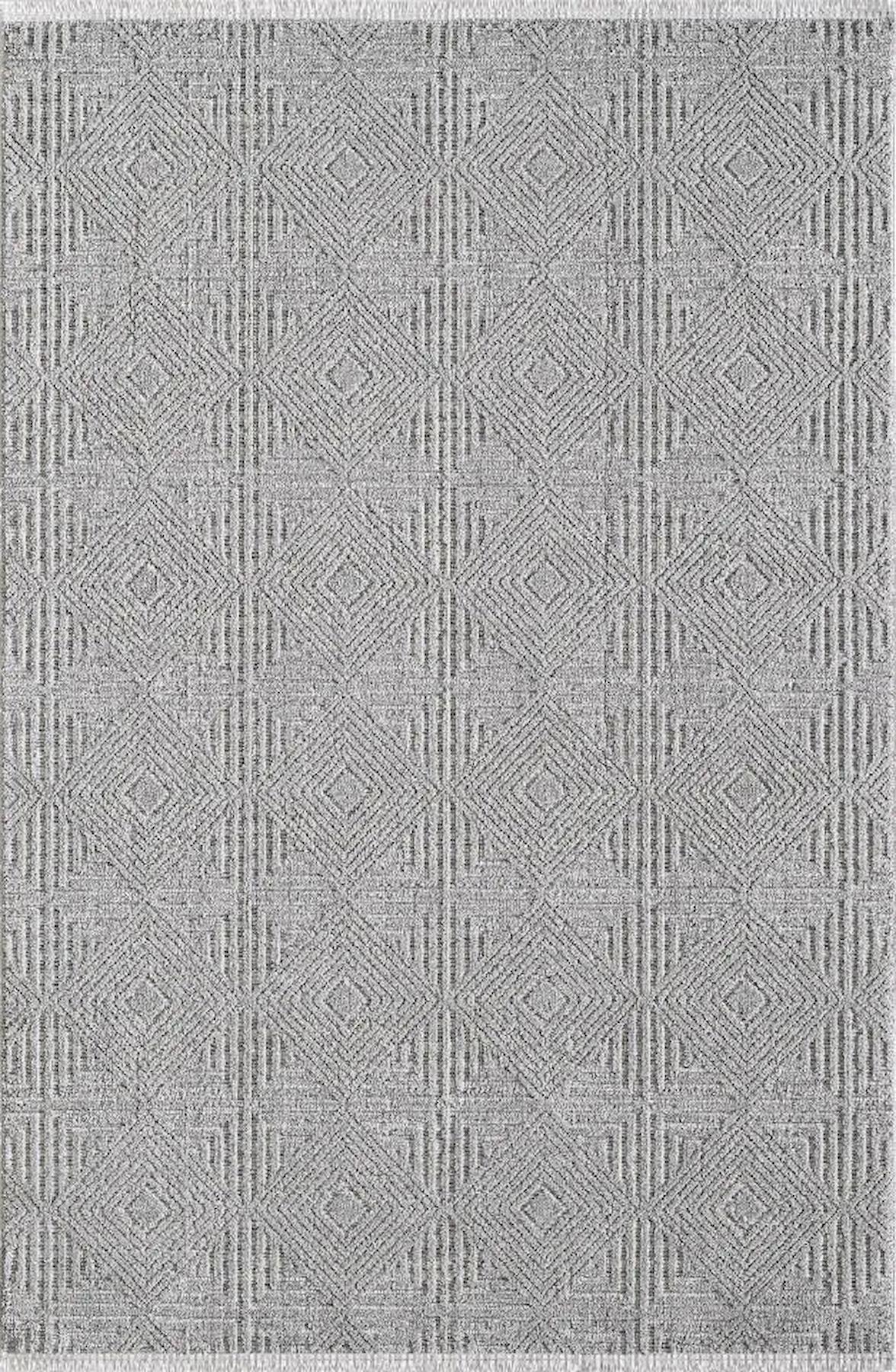 Pierre Cardin Greyna GN03A Gri 0.8 mm Akrilik Antibakteriyel Yıkanabilir İnce Kaymaz Dikdörtgen Makine Dokuma Salon Halısı 100x200 cm