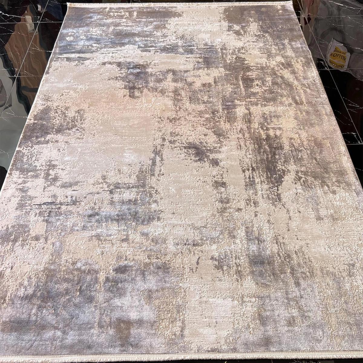 Hoom Rugs Olimpos 3753 Bej 7 mm Akrilik-Viskon Silinebilir Yıkanabilir Orta Kaymaz Dikdörtgen Makine Dokuma Salon Halısı 160x230 cm