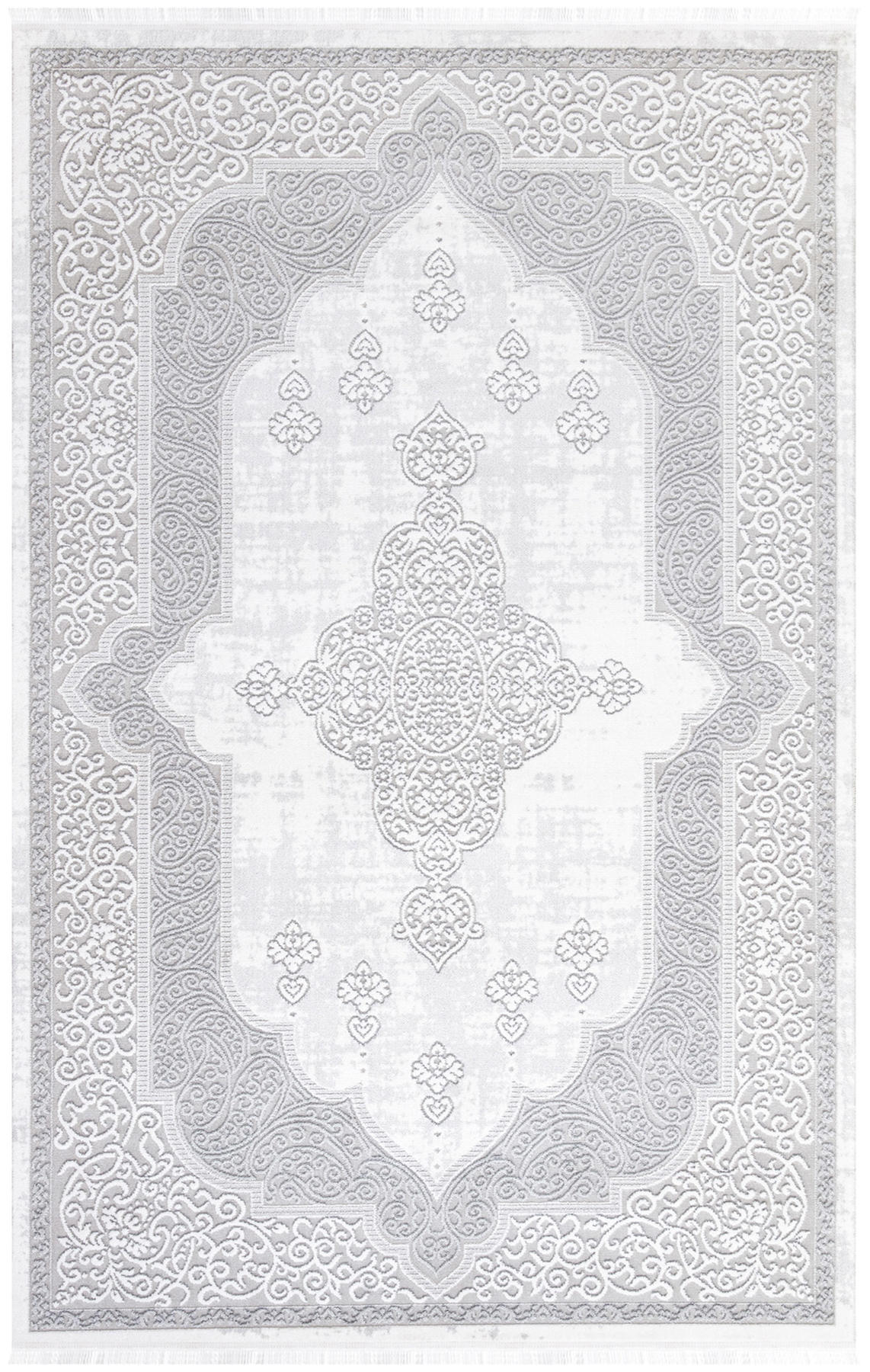 İpek Home Filiya 11252 Gri 8 mm Akrilik Yıkanabilir Orta Kaymaz Pamuk Taban Dikdörtgen Makine Dokuma Antre-Çocuk Odası-Salon-Yatak Odası Halısı 80x150 cm