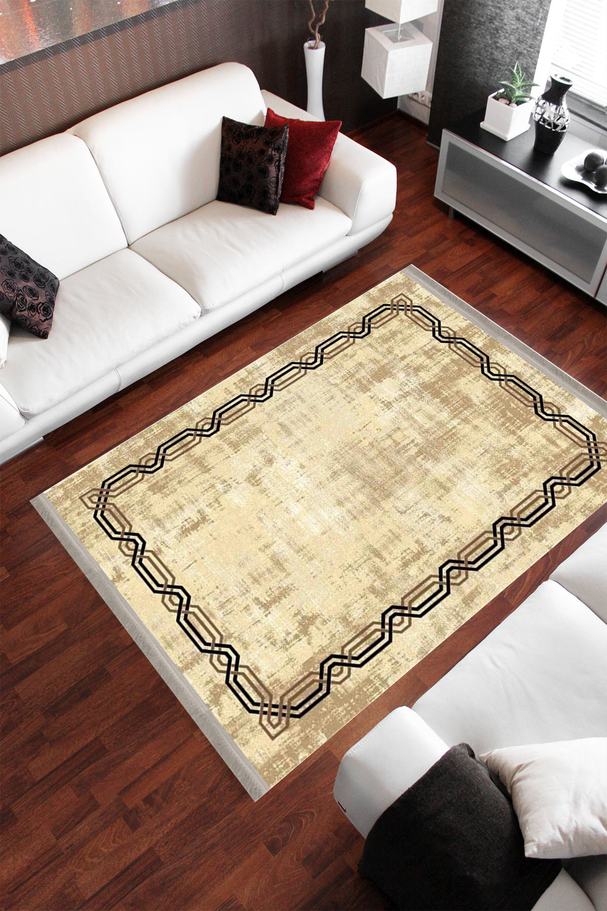Homier Collection H-MD-0061A Çok Renkli 7 mm Pamuk Antibakteriyel Yıkanabilir Orta Kaymaz Dot Taban Dikdörtgen Makine Dokuma Salon Halısı 80x500 cm