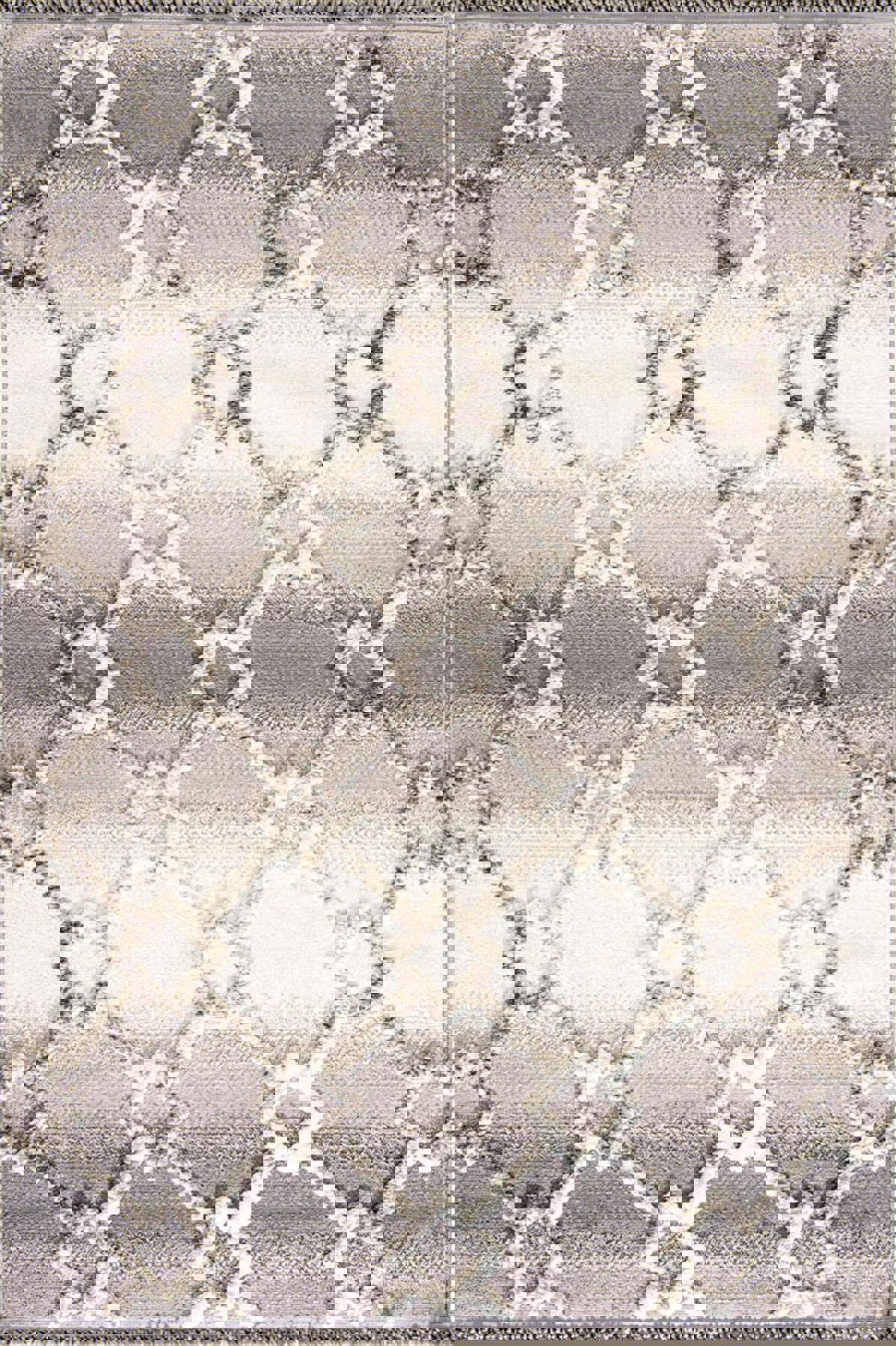 Enti Halı Step 2203 Gri 10 mm Polyester Antibakteriyel Yıkanabilir Orta Dikdörtgen Makine Dokuma Salon Halısı 80x120 cm