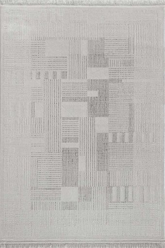 Flora Halı Ayşıl 6908A Krem 4 mm Akrilik-Bambu Silinebilir Yıkanabilir Dikdörtgen Makine Dokuma Salon Halısı 160x230 cm