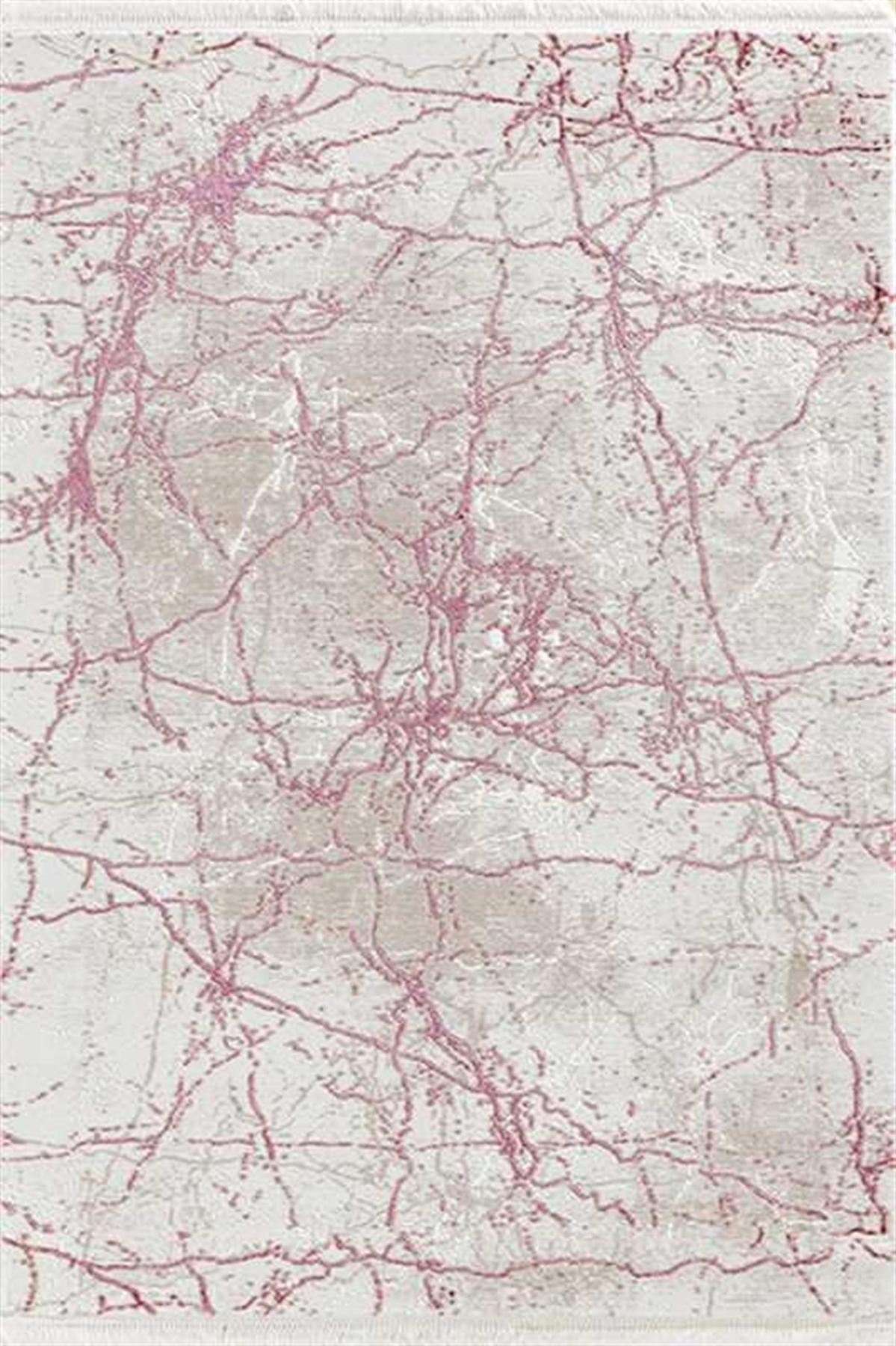 Efsane Halı Vento VE005655 Pembe 12 mm Akrilik Silinebilir Yıkanabilir Orta Kaymaz Dikdörtgen Makine Dokuma Salon Halısı 100x150 cm