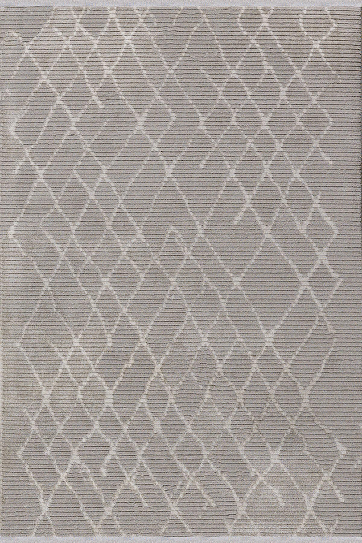 Dinarsu Nero 36472 Gri 8 mm Silinebilir Yıkanabilir Orta Kaymaz Geometrik Dikdörtgen Makine Dokuma Oturma Odası-Salon Halısı 160x235 cm