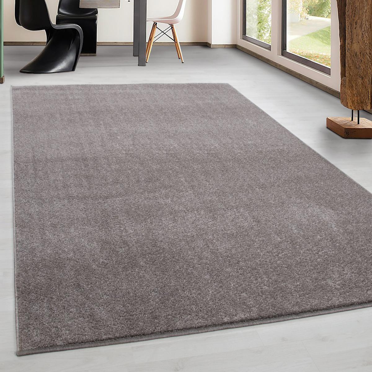 Wide Shop Bej 8 mm Polipropilen Antialerjenik Yıkanabilir Orta Kaymaz Taban Dikdörtgen Makine Dokuma Salon Halısı 120x180 cm