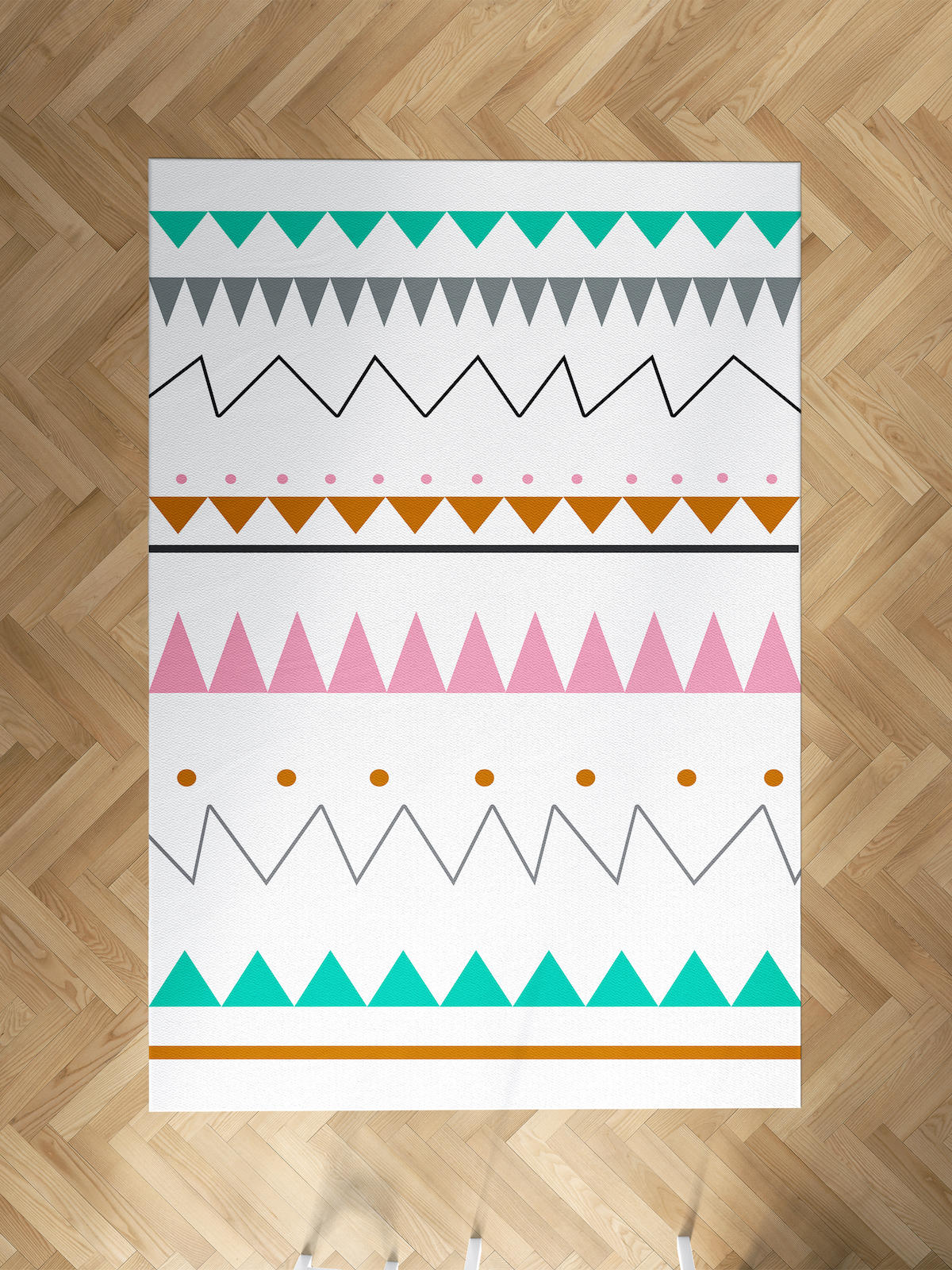 Mekta Home Krem 10 mm Antibakteriyel Yıkanabilir İnce Kaymaz Dot Taban Dikdörtgen Makine Dokuma Çocuk Odası Halısı 200x300 cm