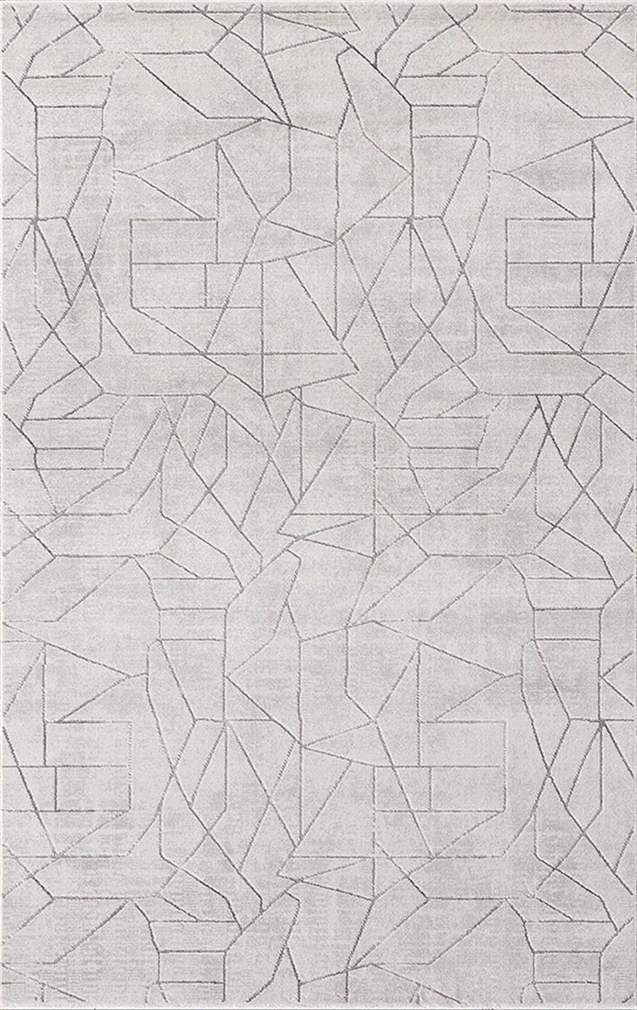 Merinos Country 36191 Gri 9 mm Akrilik Toz Tutmaz Yıkanabilir İnce Kaymaz Dikdörtgen Makine Dokuma Salon Halısı 100x150 cm