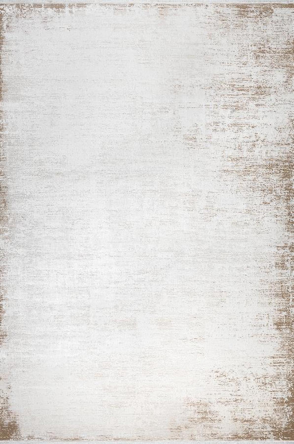 Sanat Halı Gusto 3752 Krem 8 mm Viskon Antibakteriyel Yıkanabilir Kalın Kaymaz Lateks Taban Dikdörtgen Makine Dokuma Salon Halısı 80x200 cm
