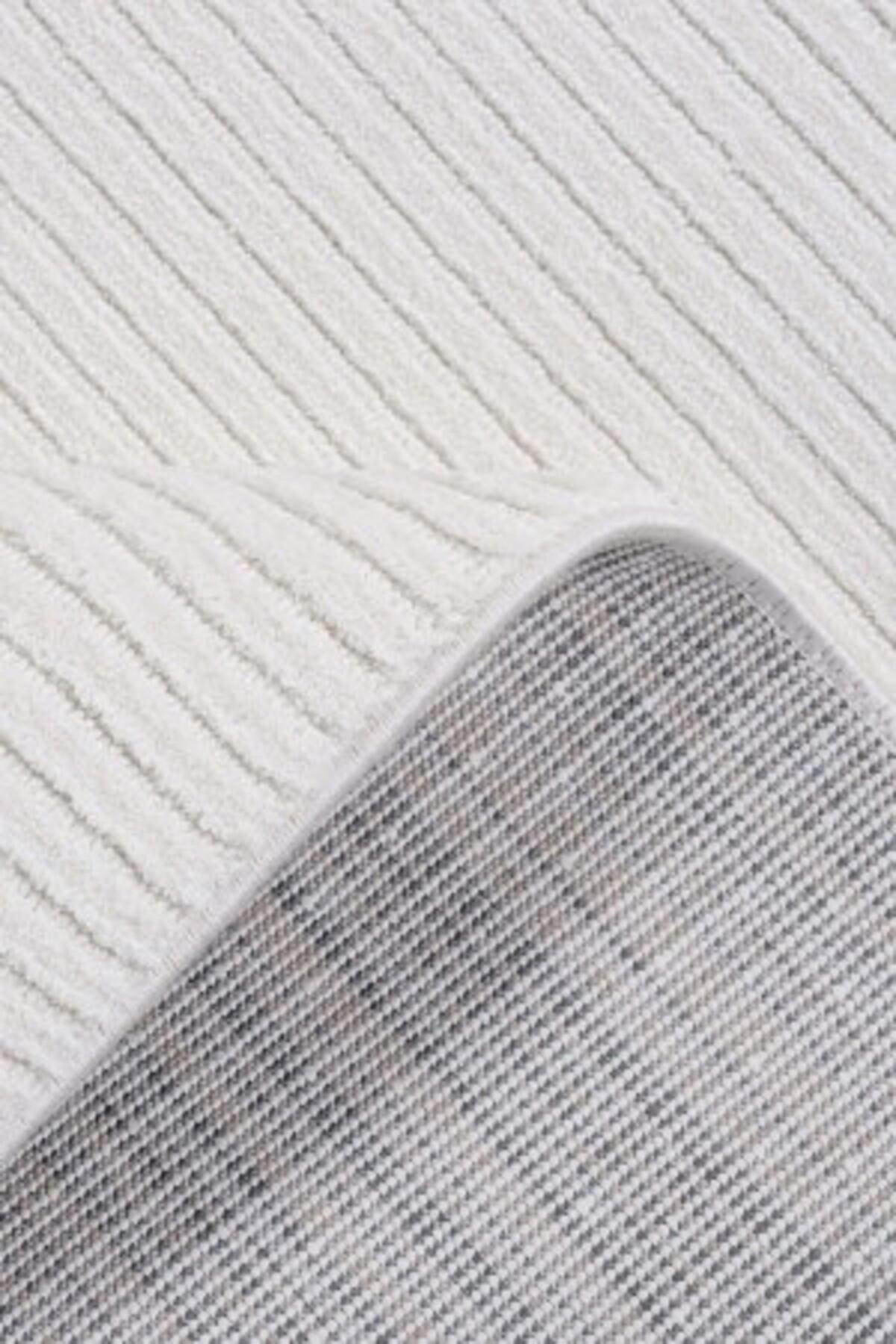 Pierre Cardin Quenta Krem 9 mm Mikropolyester Antibakteriyel Yıkanabilir İnce Kaymaz Dikdörtgen Makine Dokuma Salon Halısı 120x180 cm