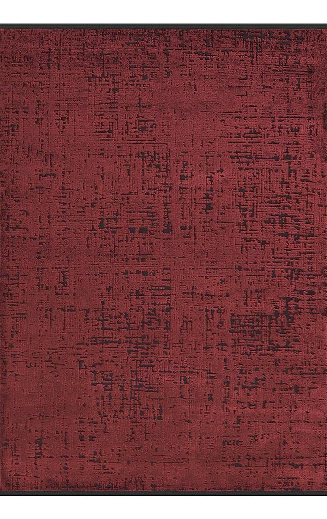 Merinos Bamboo Lavi 34667 Bordo 12 mm Akrilik Antialerjenik Yıkanabilir İnce Kaymaz Dikdörtgen Makine Dokuma Salon Halısı 80x300 cm