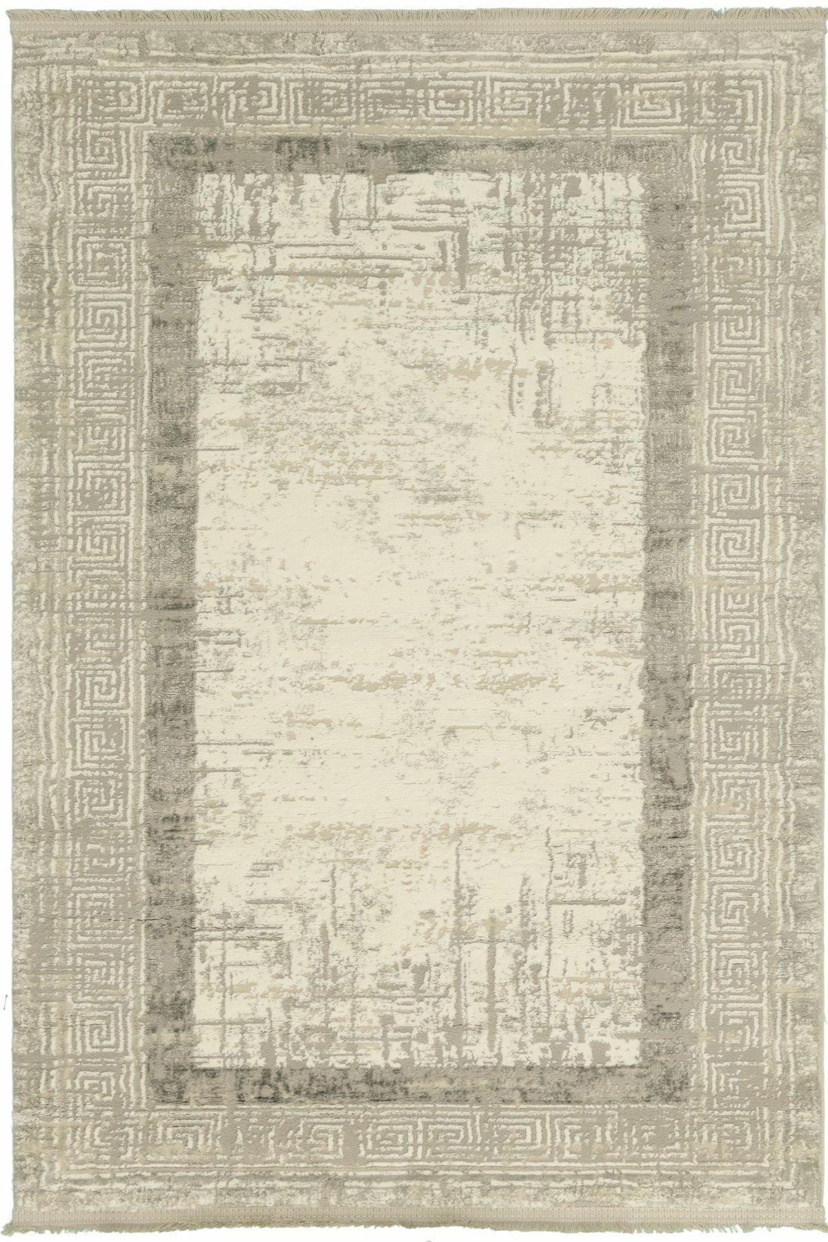 Tuğra Halı Rixos Ivona IV04 Krem 7 mm Polyester Yıkanabilir Kalın Kaymaz Taban Dikdörtgen Makine Dokuma Salon Halısı 250x350 cm