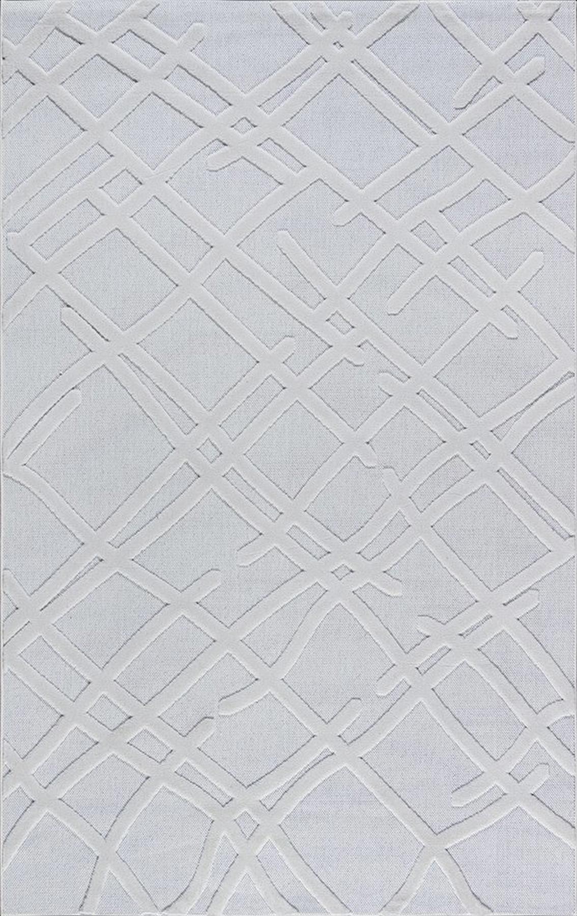Merinos Launge 65151 Krem 7 mm Polyester Yıkanabilir İnce Kaymaz Soyut Temalı Dikdörtgen Makine Dokuma Salon Halısı 160x230 cm