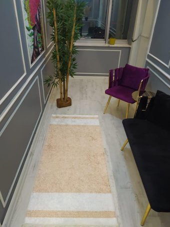 Doruklar Home Collection Krem 0.8 mm Mikropolyester Toz Tutmaz Yıkanabilir İnce Kaymaz Dikdörtgen Makine Dokuma Salon Halısı 200x300 cm