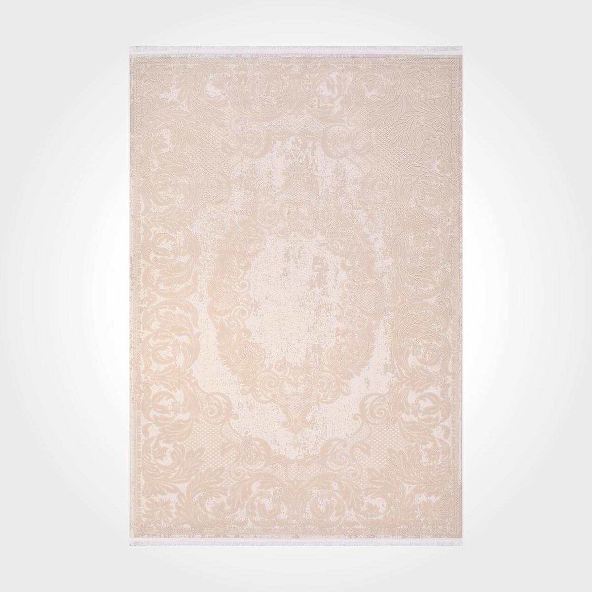 Crea Halı Karen 6101A Krem 11 mm Akrilik Toz Tutmaz Yıkanabilir Orta Dikdörtgen Makine Dokuma Salon Halısı 180x200 cm