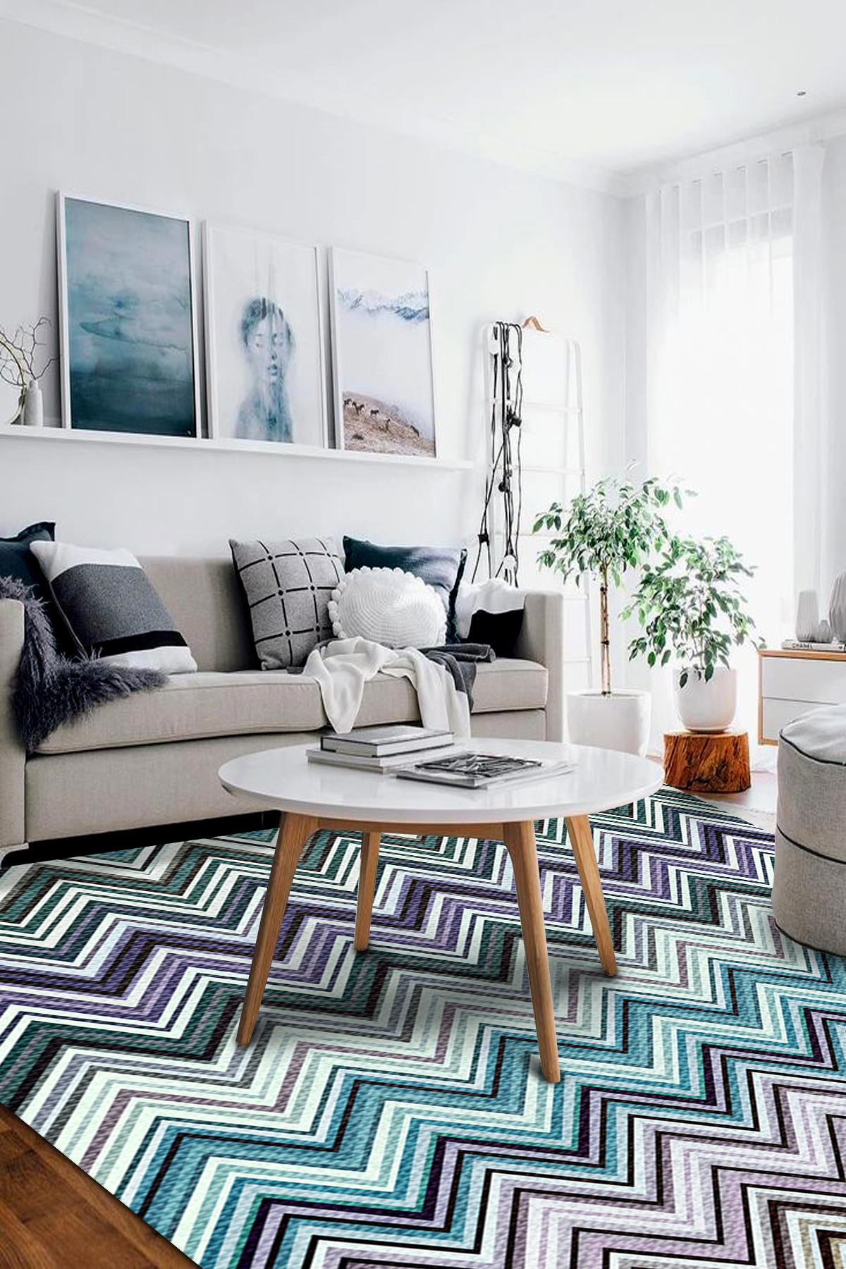 Aida Home Evan Krem 0.5 mm Pamuk Silinebilir Yıkanabilir Kaymaz Dikdörtgen Makine Dokuma Salon Halısı 160x230 cm